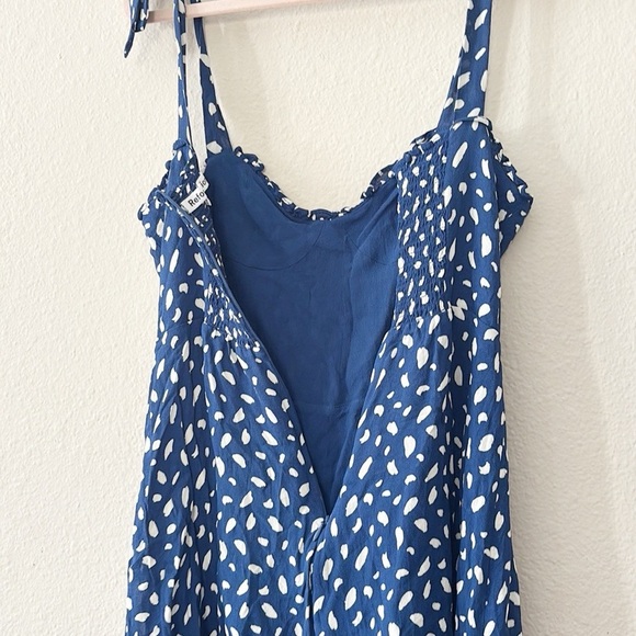 Reformation Mini Blue Polka Dot Dress - Picture 7 of 15